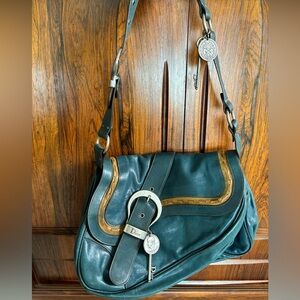 Blue Dior Saddle Bag medium shoulder size